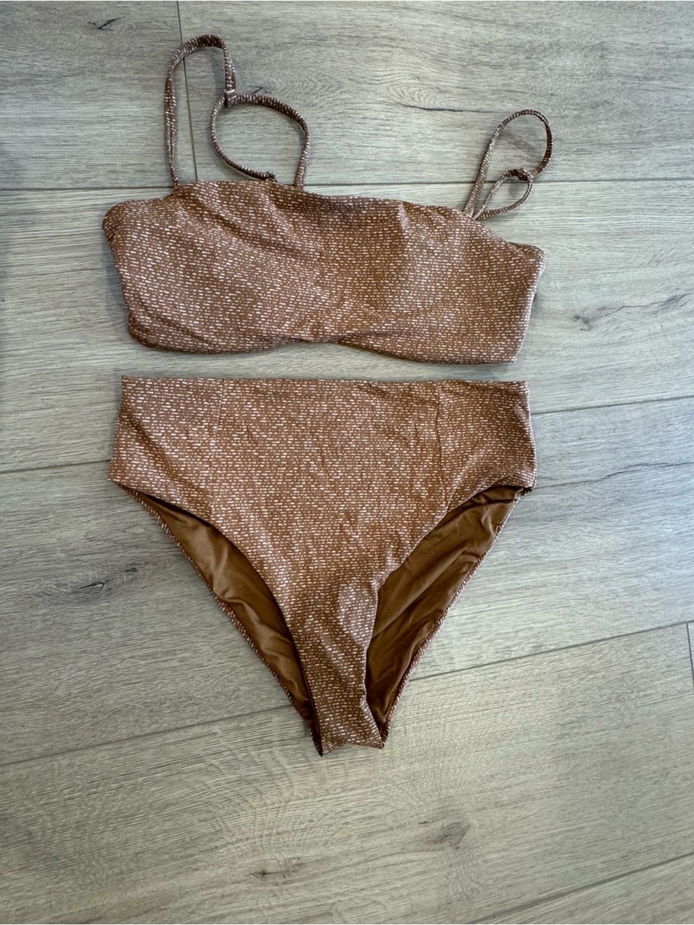 Vuori Speckled Brown High-Waist Bikini Set